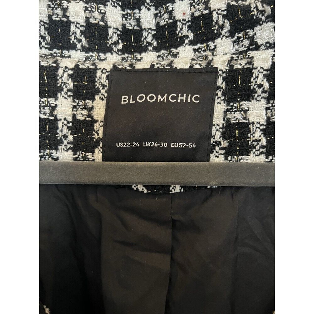 Bloomchic Women's Black & White Plaid Blazer Dressy Jacket Plus Size 22/24 NWT - Picture 5 of 9